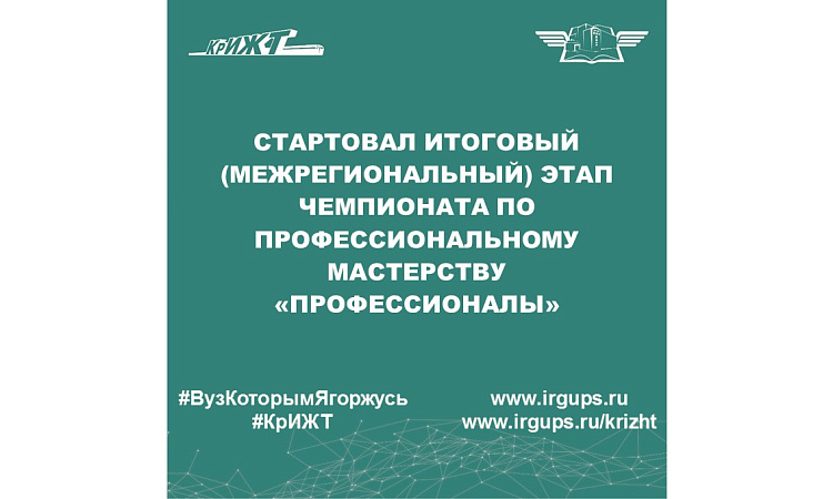 Стартовал итоговый (межрегиональный) этап Чемпионата по профессиональному мастерству «Профессионалы»