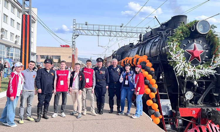 Ретропоезд «Победа» встретили в Чите 